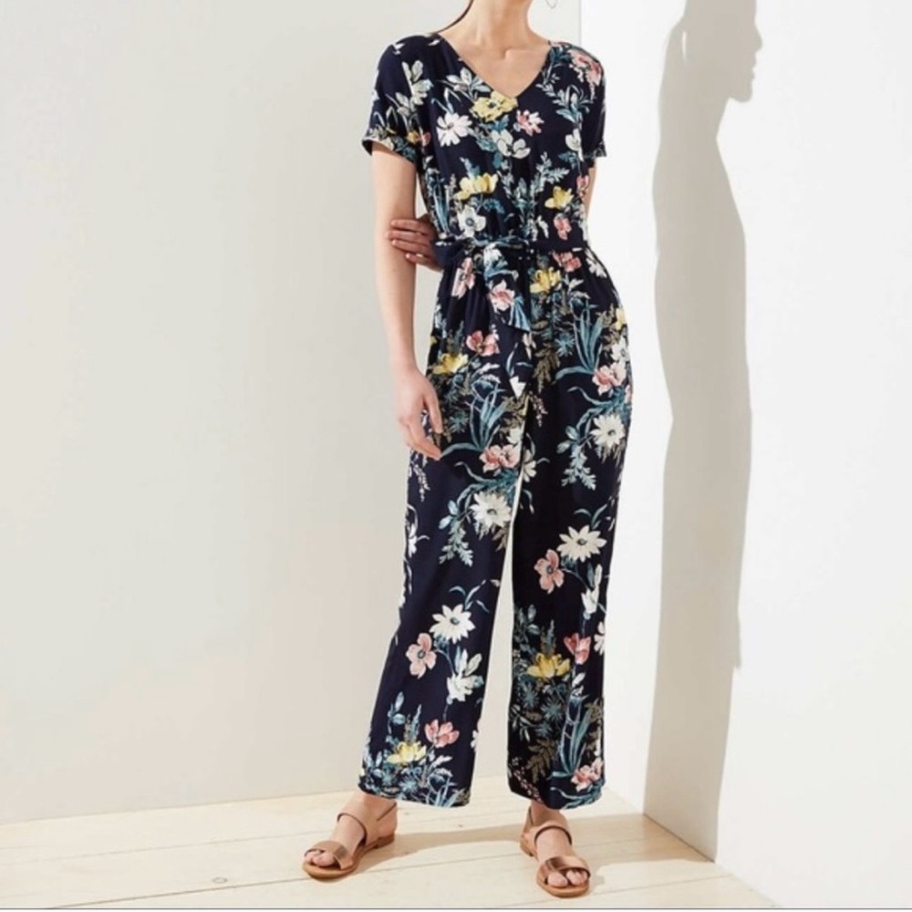 Loft Floral Jumpsuit Size 0